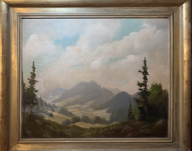 W. Farolle, 1945 Facon Fredrich Huile sur panneau