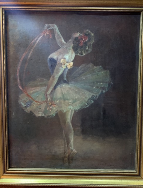 J. Wilhelm 1825-1861Danseuse huile sur toile