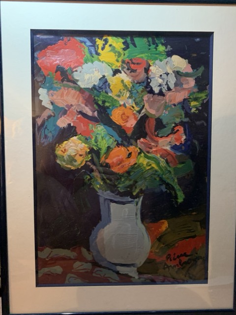 Pierre Ambrogiani, vase a fleur litho **