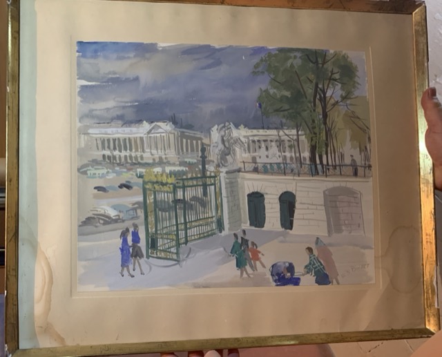 R Bonnet aquarelle paysage paris orangerie  ou tuilerie