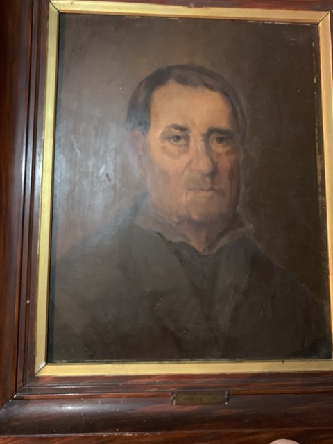 F. Simon, ‘ mon pere’ Portrait d’homme, huile sur toile, 1883