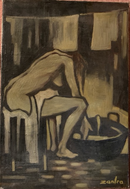 femme nu au bain