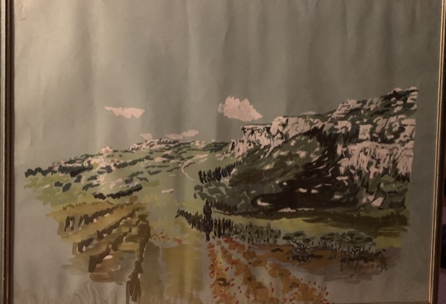 Jean Guyot, paysage painture sur papier