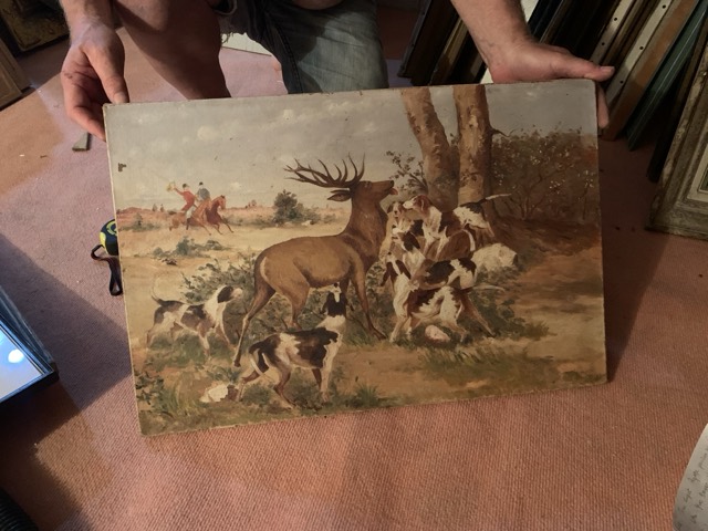 Chasse a courre, L’hallie, huile sur toile