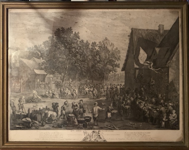 d’apres D Teniers, Gravure fete flammande deduer a M. Le conte de chisel lieutenant gle de la province du dauphin.