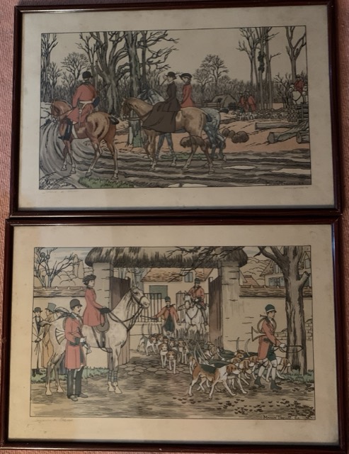 Morice Taquoy scene de chasse a courre estampes