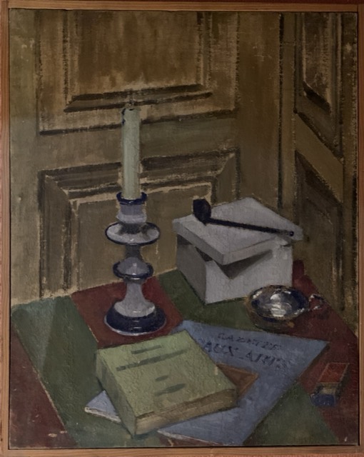 E. Foret (signature au dos) Nature Morte a la pipe, beaux arts