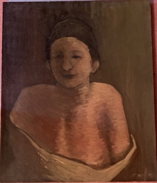Zanfra, Portrait de femme, huile sur toile, (autre c 10)
