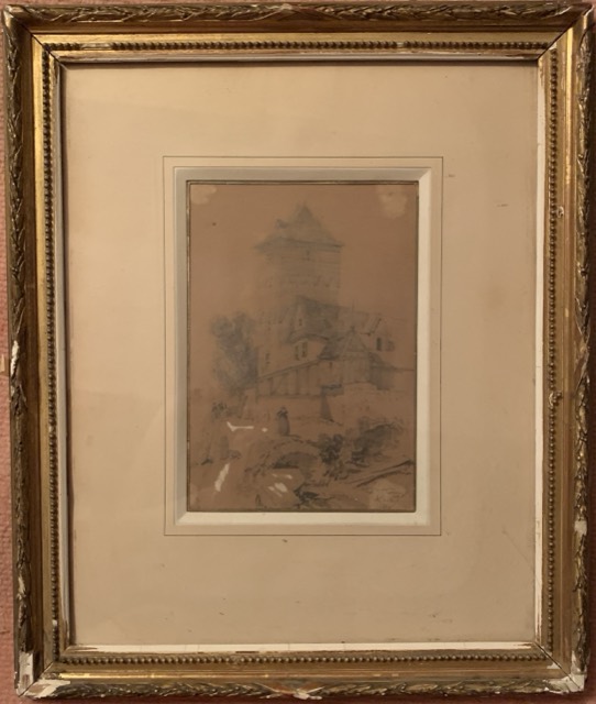 Karl, 1846, Dessin Crayon, chateau medieval.