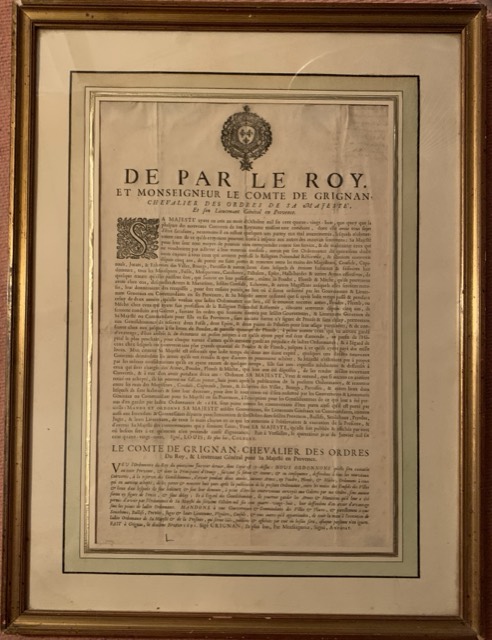 De par le roi texte imprime signe X Louis XIV 1691