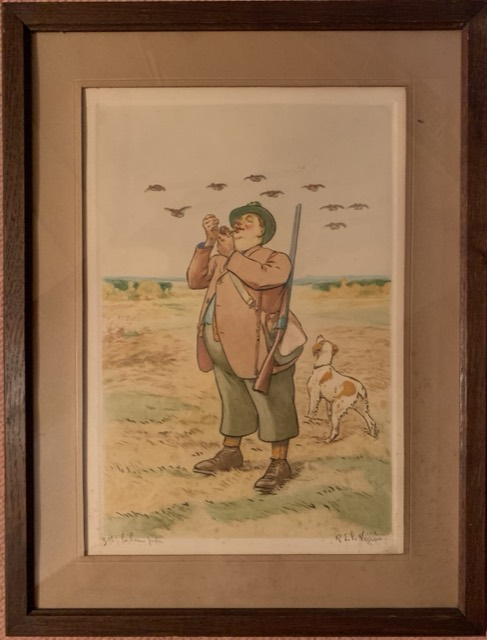 Gravure Rue de la Naziere, Chasse, ‘Oh la bonne Pipe’