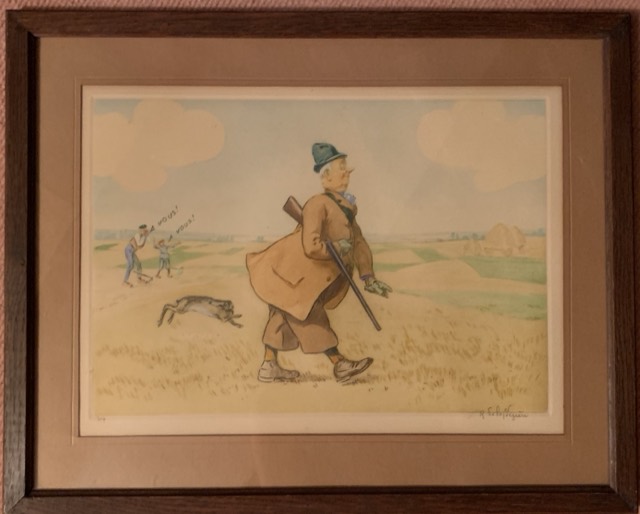 Gravure numeroté 95/307 Rue de la naziere chasse,  ‘A vous a vous’