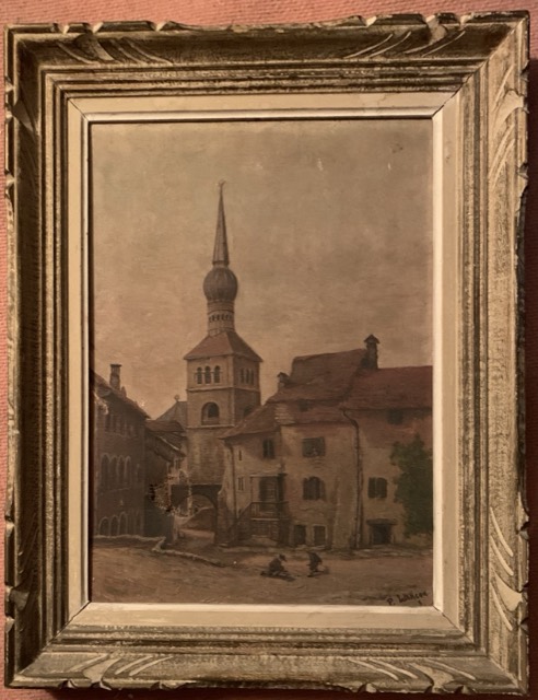 P.LAncen, a restaure eglise , huile sur toile