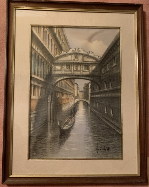 Venise 1986, illisible toile cirée