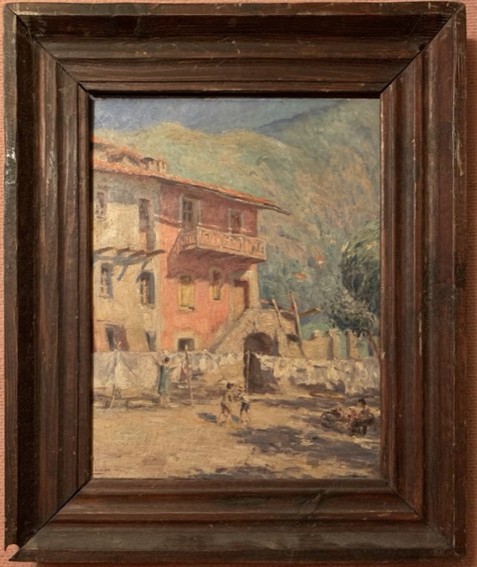 Vasnier huile sur paneau, Tableau pour Carole, Maison mexicaine,