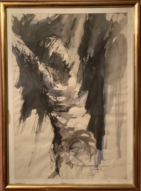 Jesus crucifie, encre papier, numero 964 signe pimoni