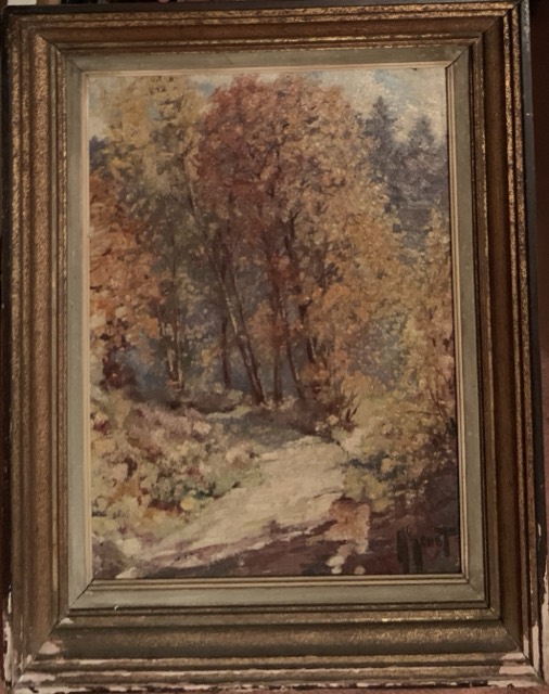Hiemot Paysage d’automne, Huile sur panneau