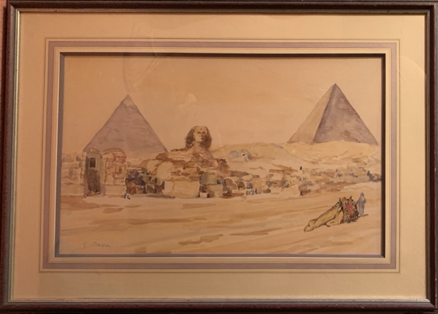 G. Malla, aquarelle, pyramide