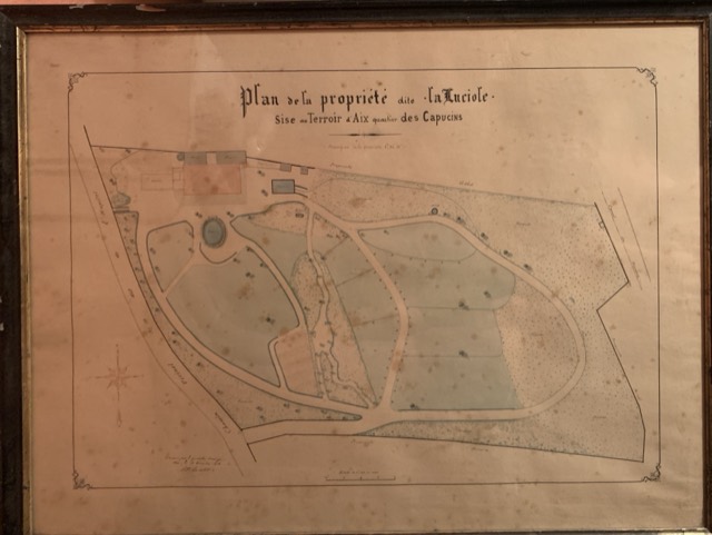 Plan de la propriété dite luciole Aix quartier des capucins