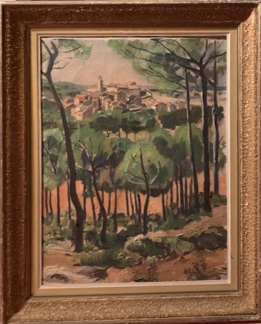 L.A. Pinatel 1959 Village provencal  Huile sur toile