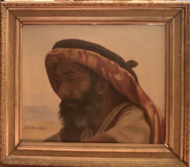 Joseph Aubert portrait de bedouin, huile sur toile