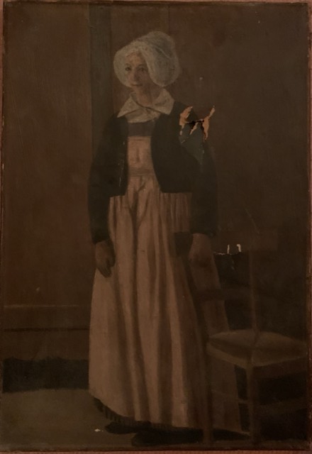 vieille dame peinture sur toile