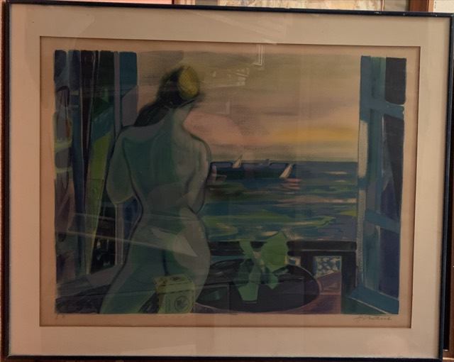 Camille Hilaire, Femme bleue a la fenêtre, épreuve d’artiste